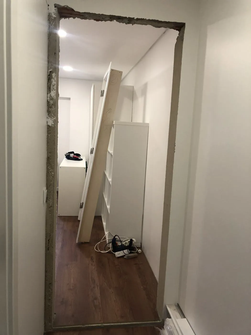 Em obra — abertura de vãos interiores